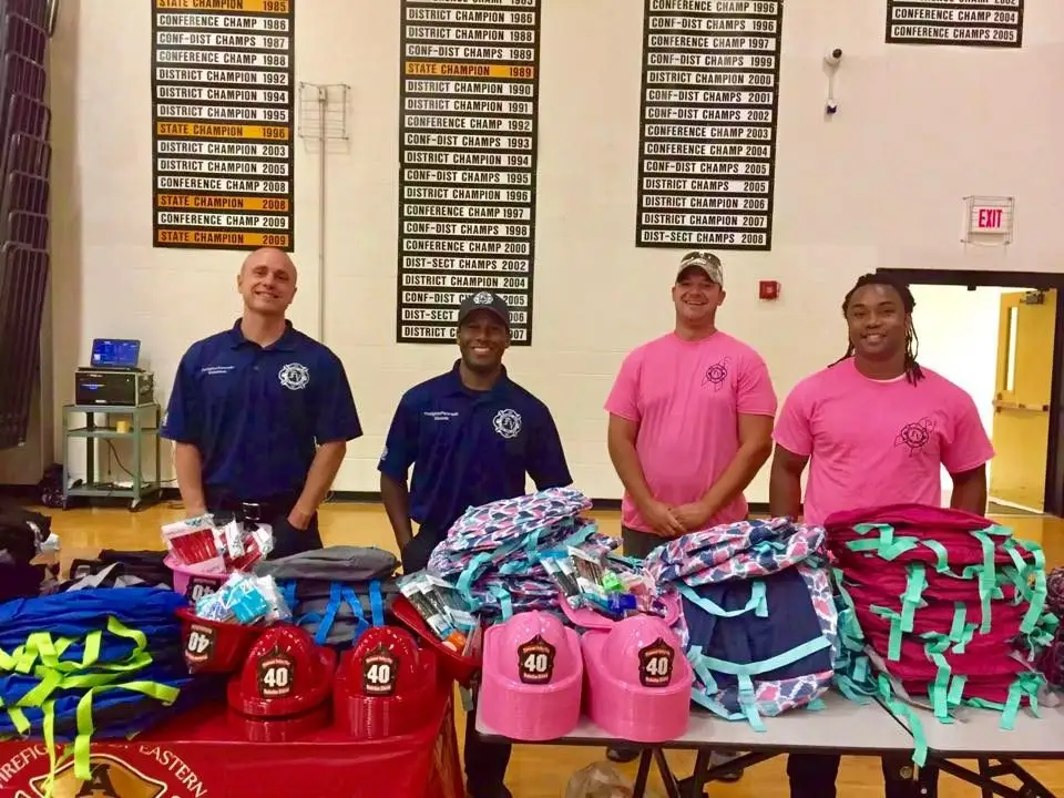 Firefighters at a community outreach event