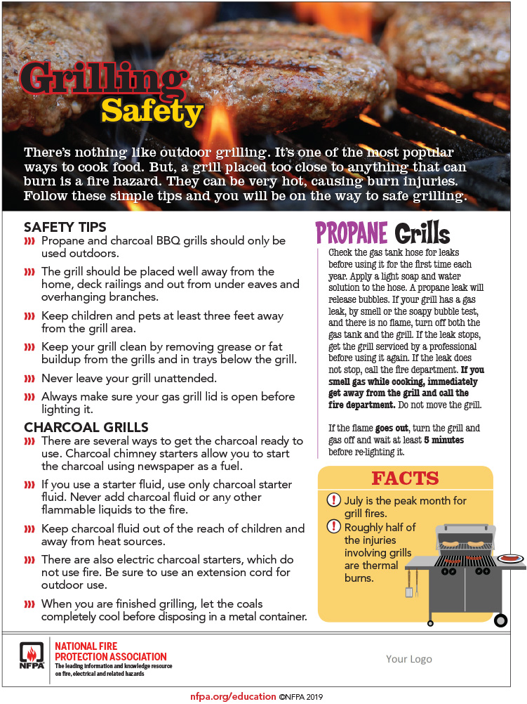 Safety information about grilling